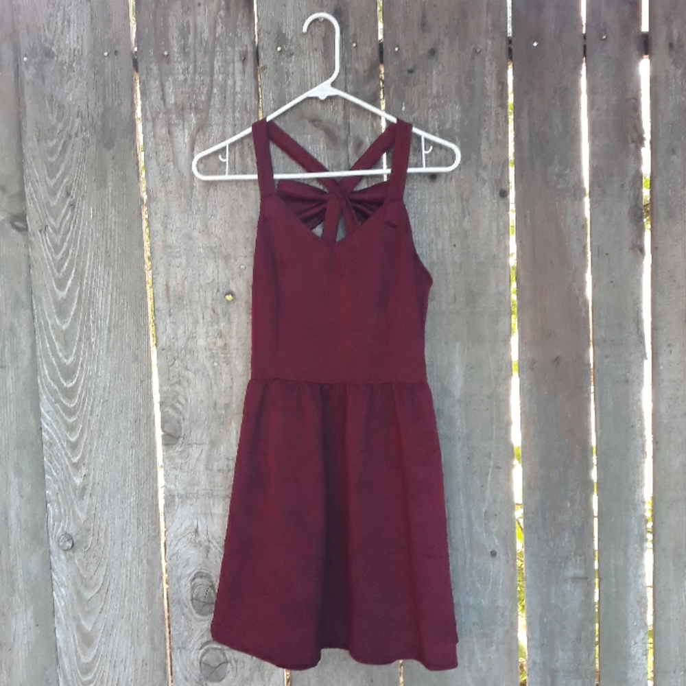 Charlotte Russe burgandy dress with bow